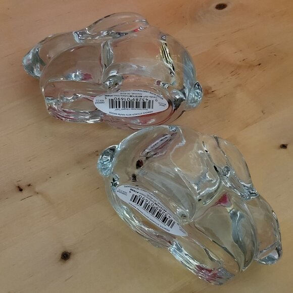 Clear Indiana Glass Rabbit Bunny Votive Candle Holder Set of 2 - Picture 10 of 15